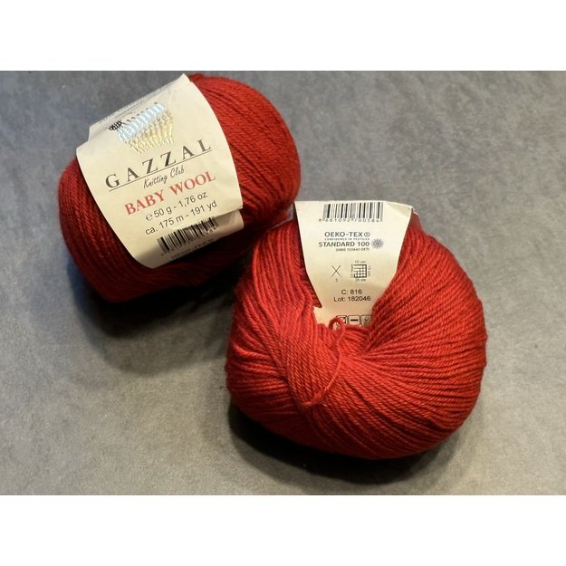 BABY WOOL Gazzal- 40% acrylic, 20% cashmere PA, 40% lana merino, 50gr/ 175m, Nr 816