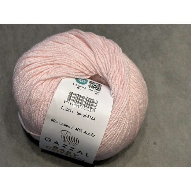 BABY COTTON Gazzal- 60% cotton, 40% acrylic, 50gr/ 165m, Nr 3411