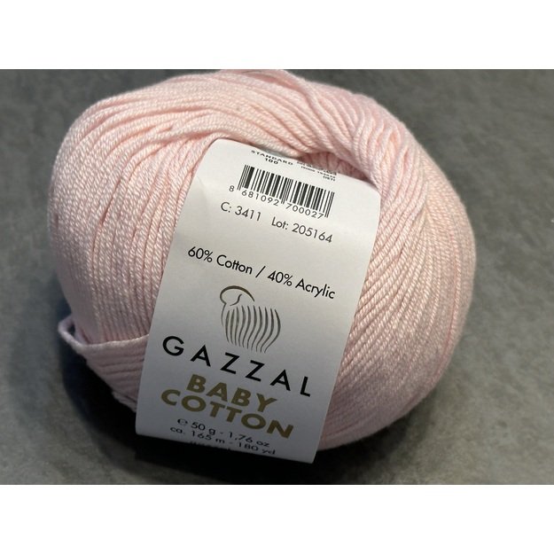 BABY COTTON Gazzal- 60% cotton, 40% acrylic, 50gr/ 165m, Nr 3411