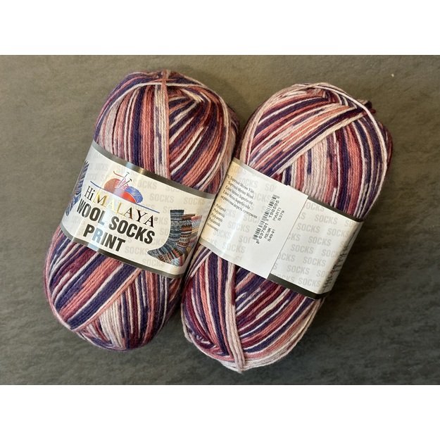 HIMALAYA WOOL SOCKS PRINT- 75% superwash merino, 25% polyamide, 100gr/ 400m, Nr S-49-01