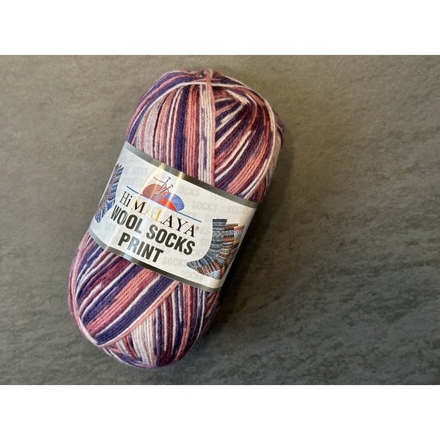 HIMALAYA WOOL SOCKS PRINT- 75% superwash merino, 25% polyamide, 100gr/ 400m, Nr S-49-01