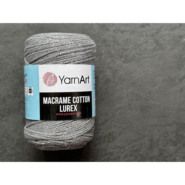 MACRAME COTTON LUREX Yarn Art- 75% cotton, 13% polyester, 12% metalic polyester, 250gr/ 205m. Nr 737