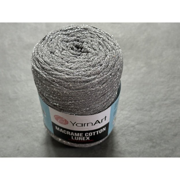 MACRAME COTTON LUREX Yarn Art- 75% cotton, 13% polyester, 12% metalic polyester, 250gr/ 205m. Nr 737