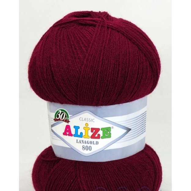 LANAGOLD 800 Alize- 51% acrylic, 49% wool, 100gr/ 800m, Nr 57