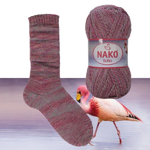 BOHO Nako- 75% wool, 25% polyamid, 100gr/ 400m, Nr 87729