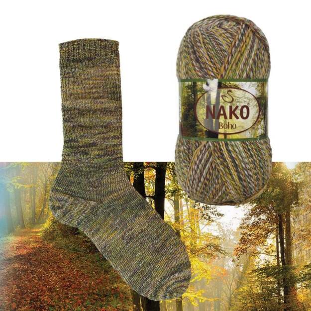 BOHO Nako- 75% wool, 25% polyamid, 100gr/ 400m, Nr 87719