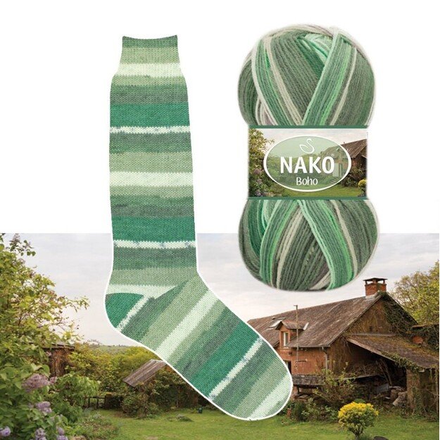 BOHO Nako- 75% wool, 25% polyamid, 100gr/ 400m, Nr 81815