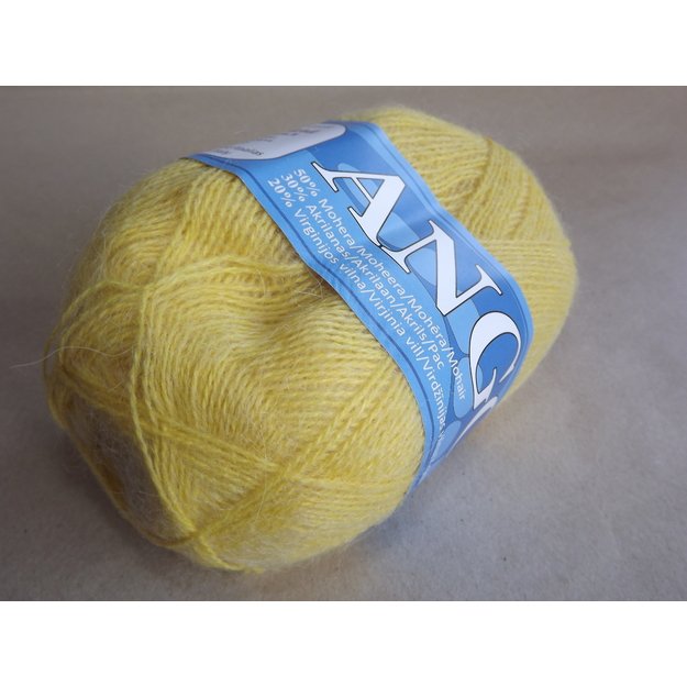 Angora2- 50% Mohair (moheris), 30% Acrylic ( akrilanas), 20% Virgin wool (jauna vilna), 100gr/ 750m, Nr 320