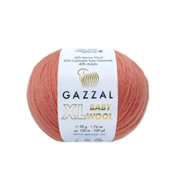 BABY WOOL XL Gazzal - 40% Acrylic,  20% Cashmere PA , 40% Lana Merino, 50 gr/ 100m, Nr 819