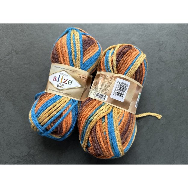 SUPERLANA MAXI BATIK Alize- 25% Wool , 75% Acrylic- 100 gr / 100 m, Nr 8026