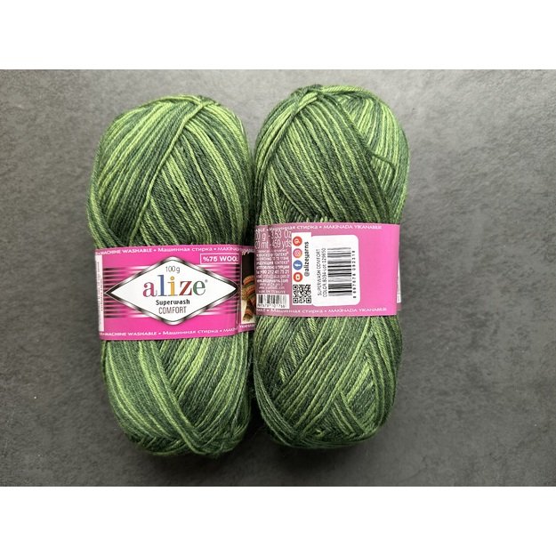 SUPERWASH COMFORT Socks Alize-75% SW Wool, 25% Polyamide, 100gr/ 420m, Nr 8034