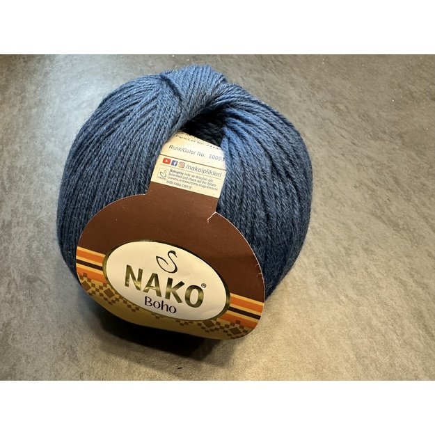 BOHO Nako- 75% шерсть, 25% полиамид, 100гр/400м, № 10093