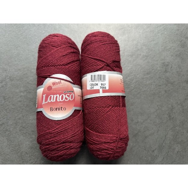 BONITO lanoso- 49% wool, 51% acrylic, 100gr/ 300m, Nr 957 1