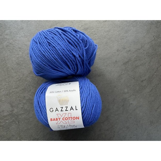 BABY COTTON XL Gazzal- 50% Cotton (medvilnė), 50% Acrylic (akrilas), 50 gr / 105 m, Nr 3421