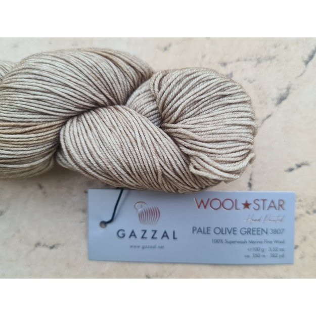 WOOL STAR Gazzal- 100% Superwash Merino Fine Wool, 100 gr/ 350m, Nr 3807