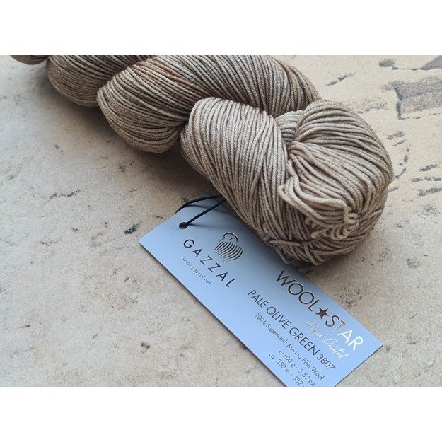 WOOL STAR Gazzal- 100% Superwash Merino Fine Wool, 100 gr/ 350m, Nr 3807