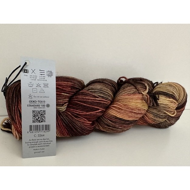 HAPPY FEET Gazzal- 75% Superwash Merino Wool, 25% Polyamide, 100gr/ 330m, Nr 3264