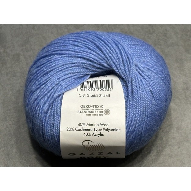 BABY WOOL Gazzal- 40% acrylic, 20% cashmere PA, 40% lana merino, 50gr/ 175m, Nr 813