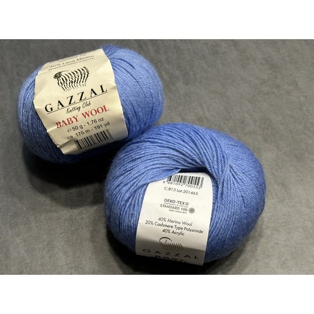 BABY WOOL Gazzal- 40% acrylic, 20% cashmere PA, 40% lana merino, 50gr/ 175m, Nr 813