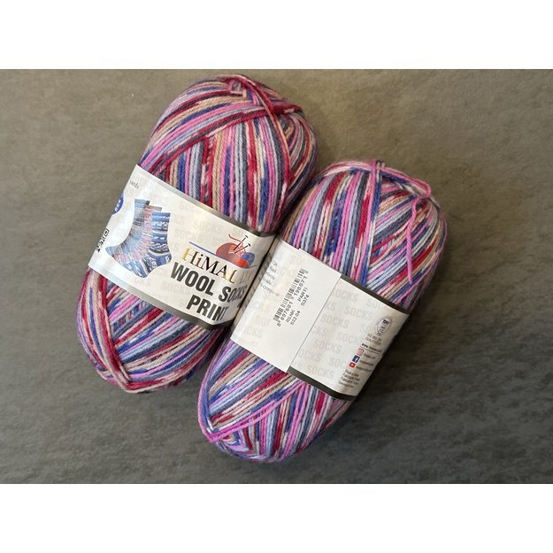 HIMALAYA WOOL SOCKS PRINT- 75% superwash merino, 25% polyamide, 100gr/ 400m, Nr S-32-04