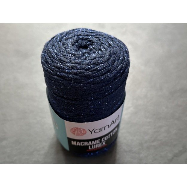 MACRAME COTTON LUREX Yarn Art- 75% cotton, 13% polyester, 12% metalic polyester, 250gr/ 205m. Nr 740