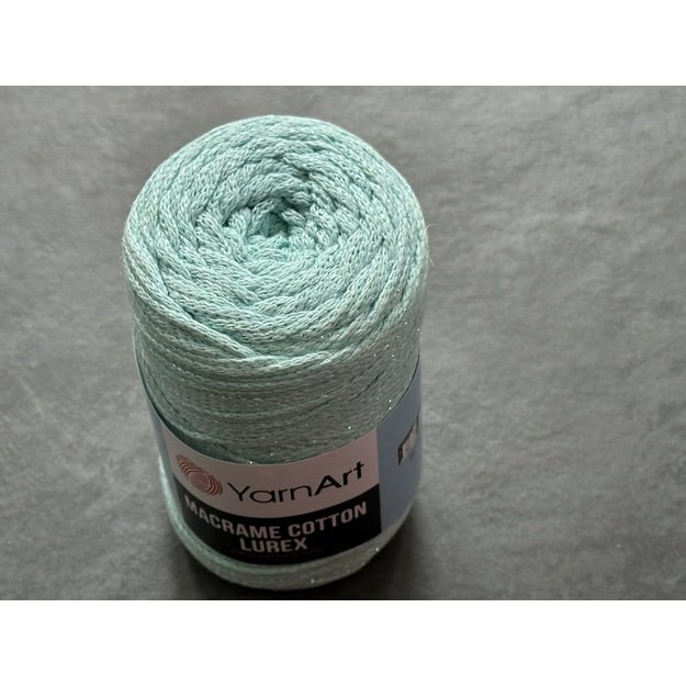 MACRAME COTTON LUREX Yarn Art- 75% cotton, 13% polyester, 12% metalic polyester, 250gr/ 205m. Nr 738