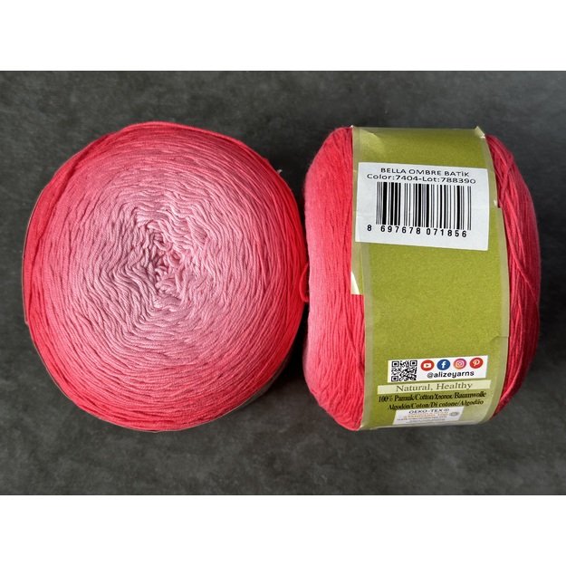 BELLA OMBRE BATIK Alize- 100% cotton, 250gr/ 900m, Nr 7404