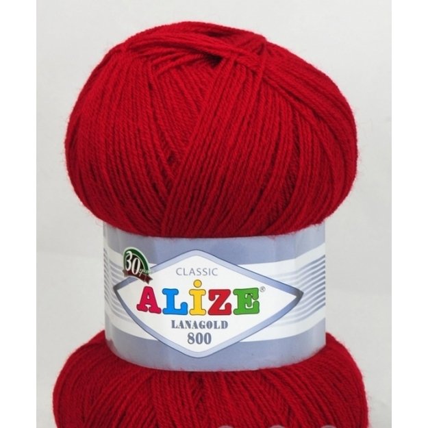 LANAGOLD 800 Alize- 51% acrylic, 49% wool, 100gr/ 800m, Nr 56