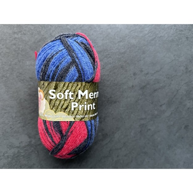 SOFT MERINO PRINT- 100% merino wool, 100gr/ 300m, Nr 42