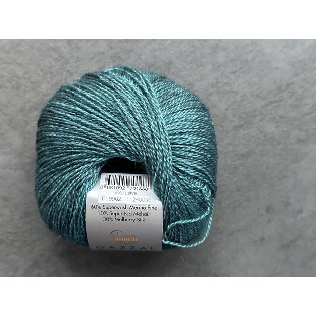 EXCLUSIVE Gazzal- 60% superwash merino fine, 10% super kid mohair, 30% mulberry silk, 25gr/ 200m, Nr 9902