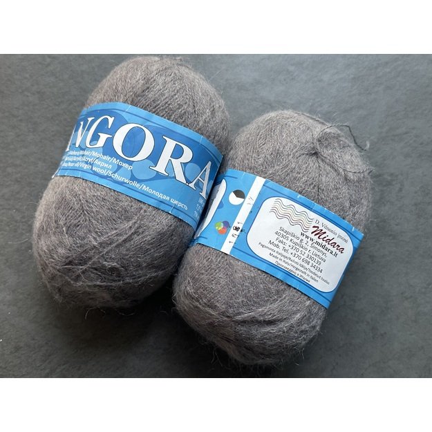 Angora2- 50% Mohair (moheris), 30% Acrylic ( akrilanas), 20% Virgin wool (jauna vilna), 100gr/ 750m, Nr 1001