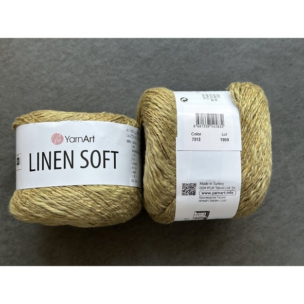 LINEN SOFT YarnArt- 30% Linen, 36% viscose, 34% cotton, 100gr/ 272m, Nr 7313