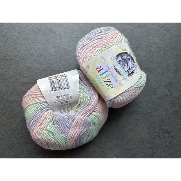 BABY WOOL Alize- 40% Wool, 40% Acrylic, 20% Bamboo, 50gr/ 175m, Nr 7258