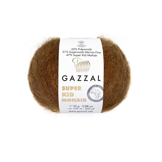 SUPER KID MOHAIR Gazzal- 22% polyamide, 31% superwash Merino fine, 47% super kid mohair, 25gr/ 237m, Nr 64401