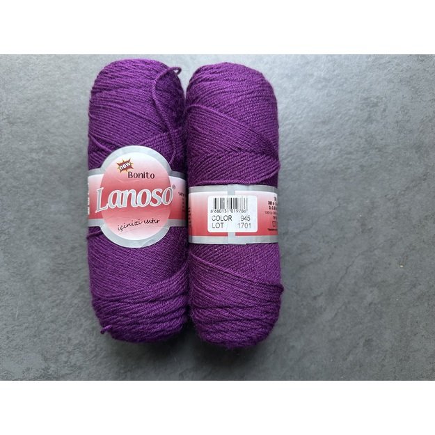 BONITO lanoso- 49% wool, 51% acrylic, 100gr/ 300m, Nr 945 1