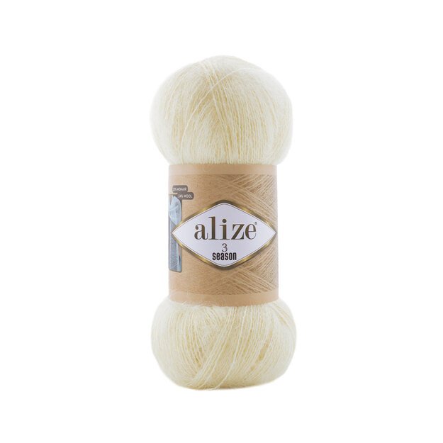 3 SEASON Alize- 51% Akrilik, 25% Mohair, 24% Wool, 100gr/ 500m, Nr 62 3