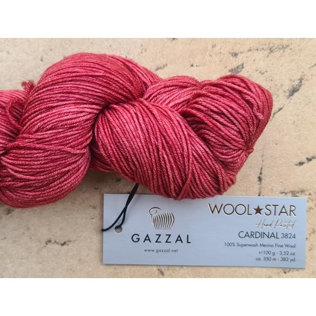 WOOL STAR Gazzal- 100% Superwash Merino Fine Wool, 100 gr/ 350m, Nr 3824