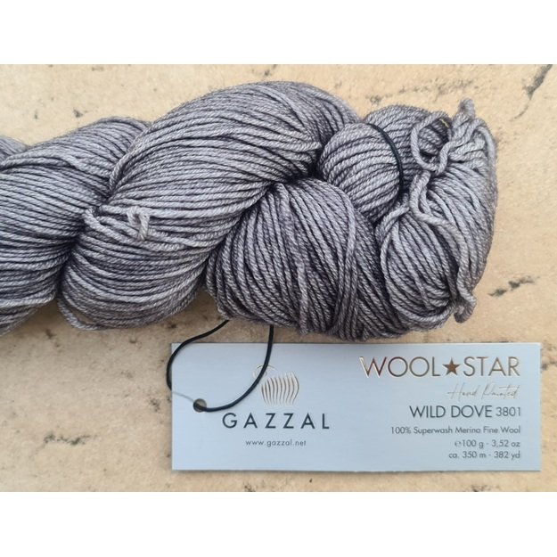 WOOL STAR Gazzal- 100% Superwash Merino Fine Wool, 100 gr/ 350m, Nr 3801