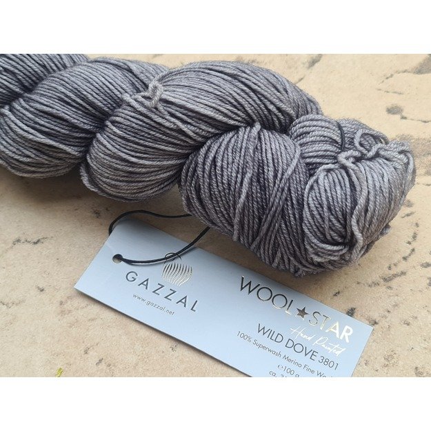 WOOL STAR Gazzal- 100% Superwash Merino Fine Wool, 100 gr/ 350m, Nr 3801