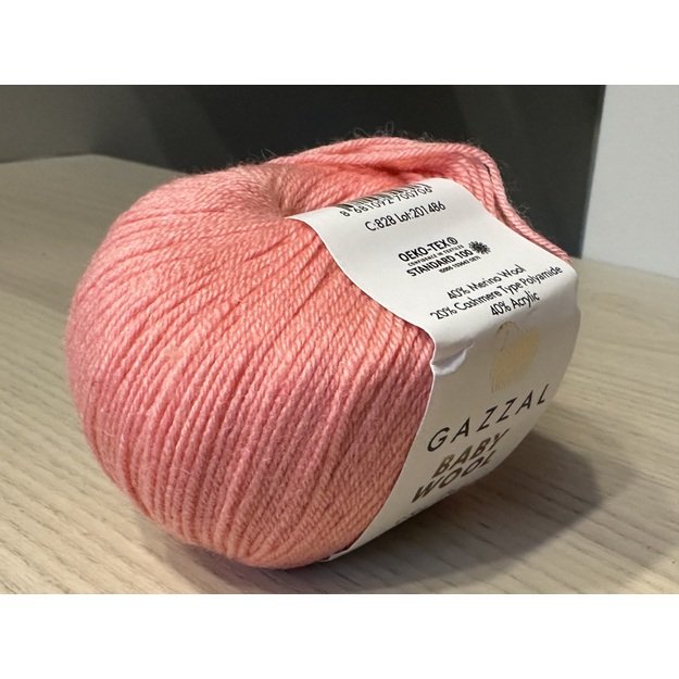 BABY WOOL Gazzal- 40% acrylic, 20% cashmere PA, 40% lana merino, 50gr/ 175m, Nr 828