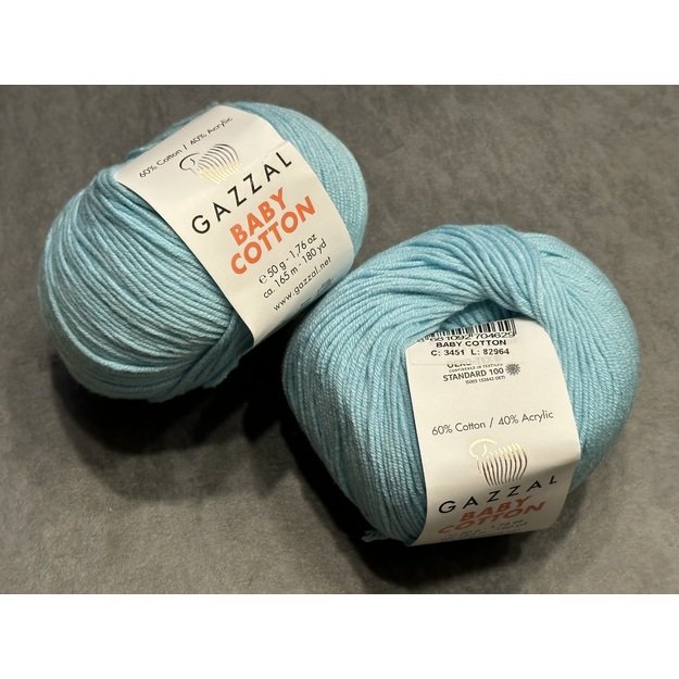 BABY COTTON Gazzal- 60% cotton, 40% acrylic, 50gr/ 165m, Nr 3451