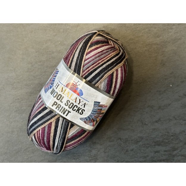 HIMALAYA WOOL SOCKS PRINT- 75% superwash merino, 25% polyamide, 100gr/ 400m, Nr S-29-03