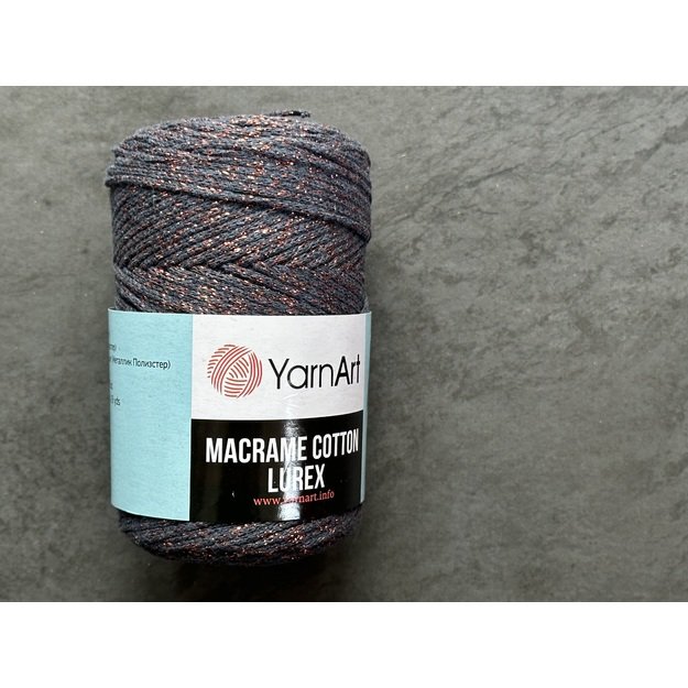 MACRAME COTTON LUREX Yarn Art- 75% cotton, 13% polyester, 12% metalic polyester, 250gr/ 205m. Nr 731