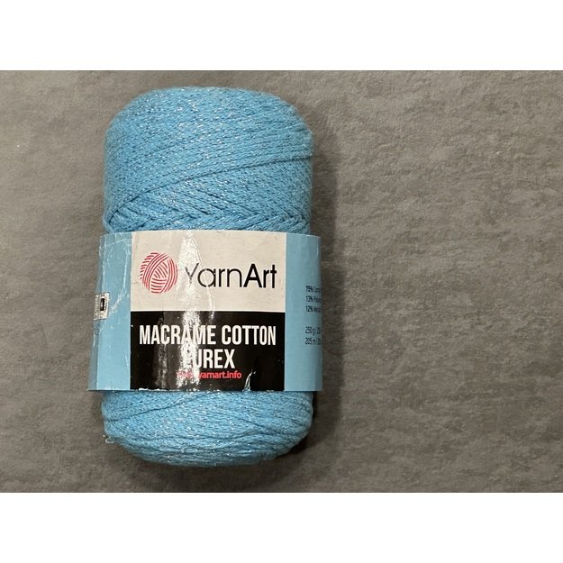 MACRAME COTTON LUREX Yarn Art- 75% cotton, 13% polyester, 12% metalic polyester, 250gr/ 205m. Nr 733