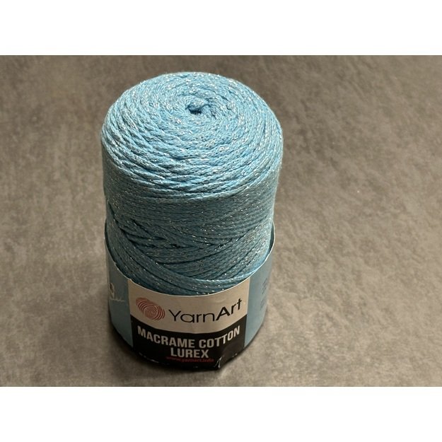 MACRAME COTTON LUREX Yarn Art- 75% cotton, 13% polyester, 12% metalic polyester, 250gr/ 205m. Nr 733