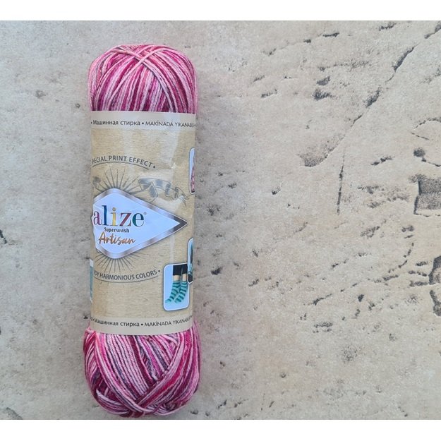 ARTISAN Superwash Alize- 75% SW Wool, 25% Polyamide, 100gr/ 420m, Nr 9009