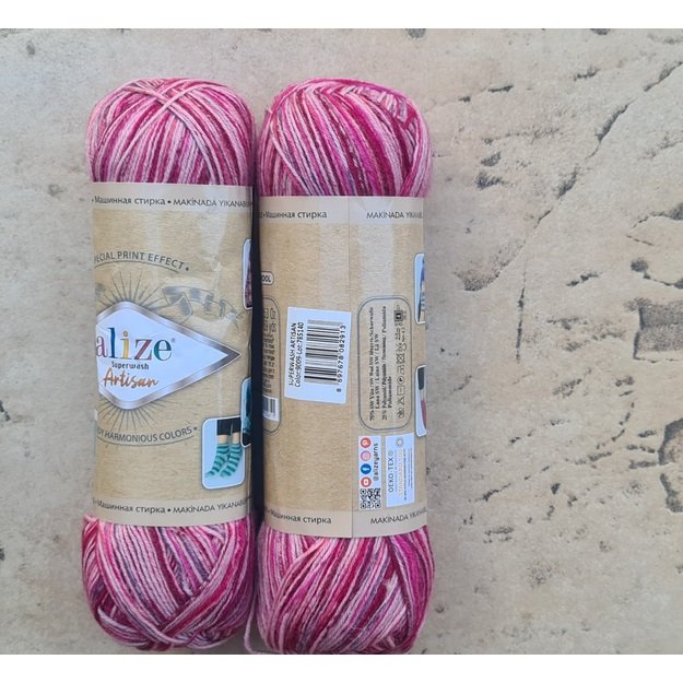 ARTISAN Superwash Alize- 75% SW Wool, 25% Polyamide, 100gr/ 420m, Nr 9009