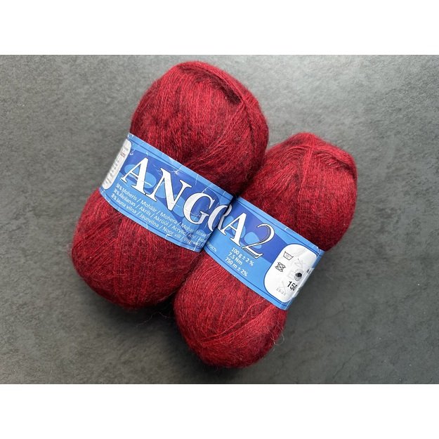 Angora2- 50% Mohair (moheris), 30% Acrylic ( akrilanas), 20% Virgin wool (jauna vilna), 100gr/ 750m, Nr 150