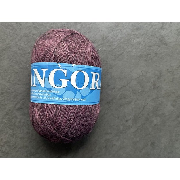 Angora2- 50% Mohair (moheris), 30% Acrylic ( akrilanas), 20% Virgin wool (jauna vilna), 100gr/ 750m, Nr 720