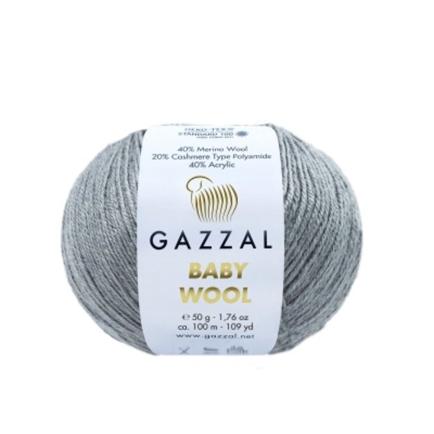 BABY WOOL XL Gazzal - 40% Acrylic,  20% Cashmere PA , 40% Lana Merino, 50 gr/ 100m, Nr 818